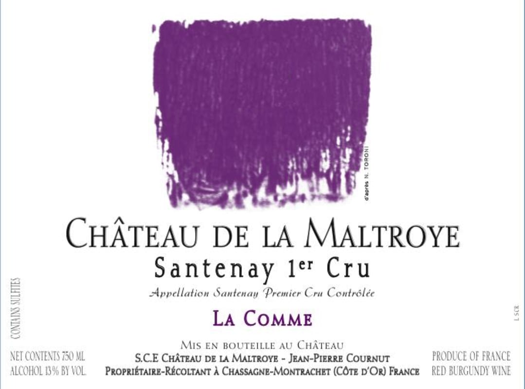 Chateau de la Maltroye Santenay Premier Cru La Comme Rouge 2011 Front Label