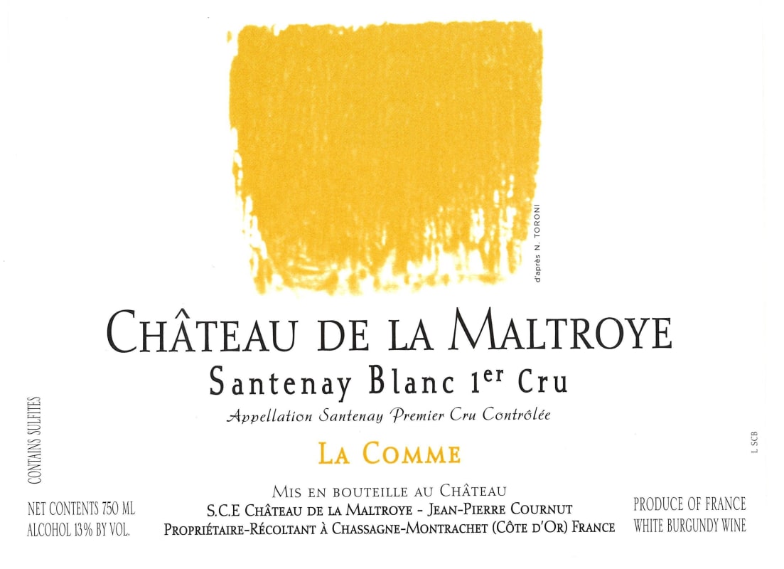 Chateau de la Maltroye Santenay Blanc Premier Cru la Comme 2011 Front Label