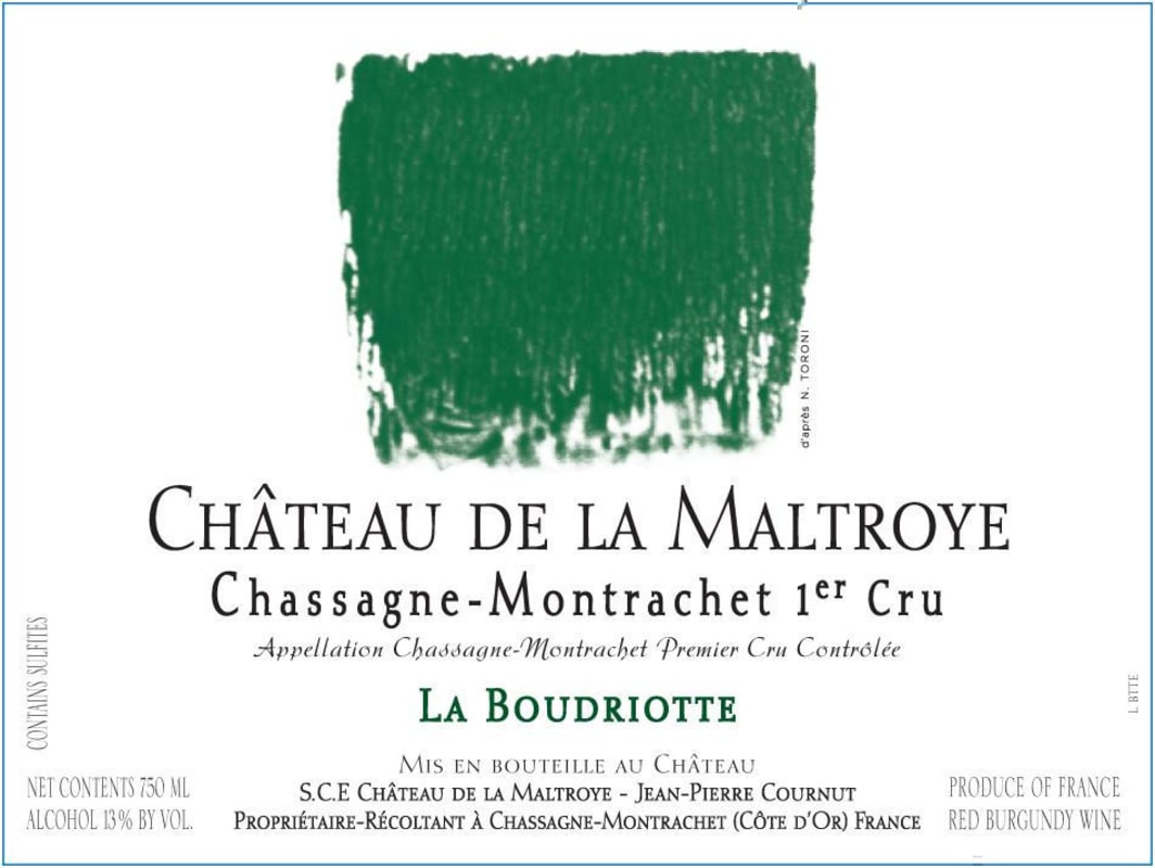 Chateau de la Maltroye Chassagne Montrachet Premier Cru la Boudriotte Rouge 2011 Front Label