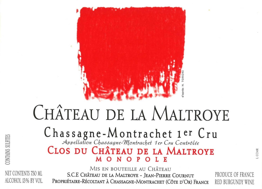 Chateau de la Maltroye Chassagne-Montrachet Premier Cru Clos du Chateau la Maltroye Monopole 2012 Front Label