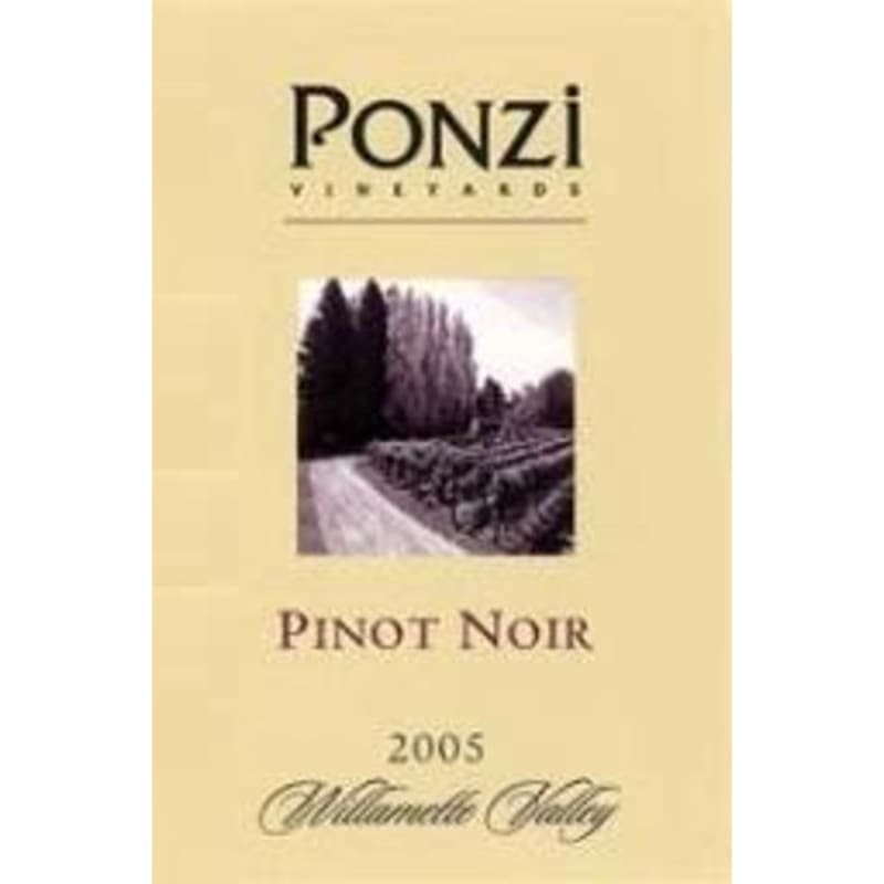 Ponzi Willamette Valley Pinot Noir 2005 Front Label