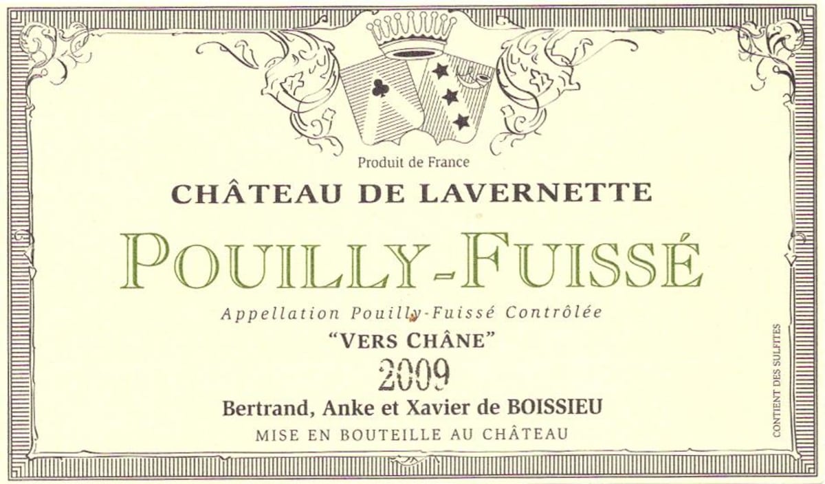 Chateau de Lavernette Pouilly Fuisse Vers Chane 2009 Front Label