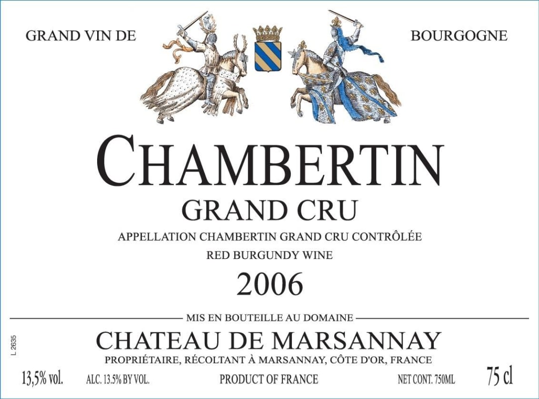 Chateau de Marsannay Chambertin Grand Cru 2006 Front Label