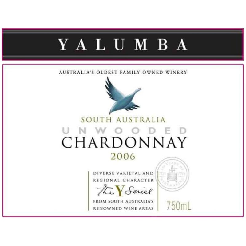 Yalumba Y Series Unwooded Chardonnay 2006 Front Label