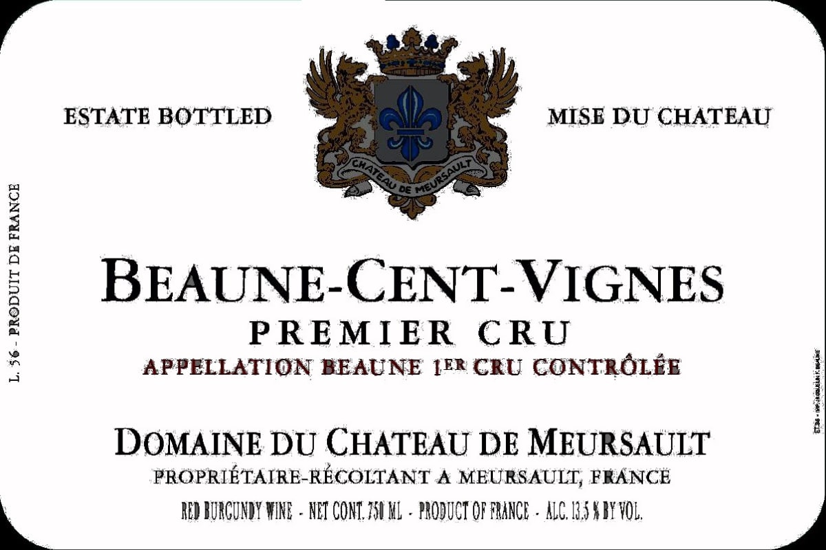 Chateau de Meursault Beaune Cent Vignes Premier Cru 2010 Front Label
