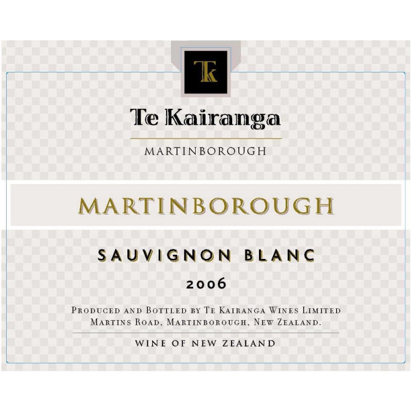 Te Kairanga Sauvignon Blanc 2006 Front Label