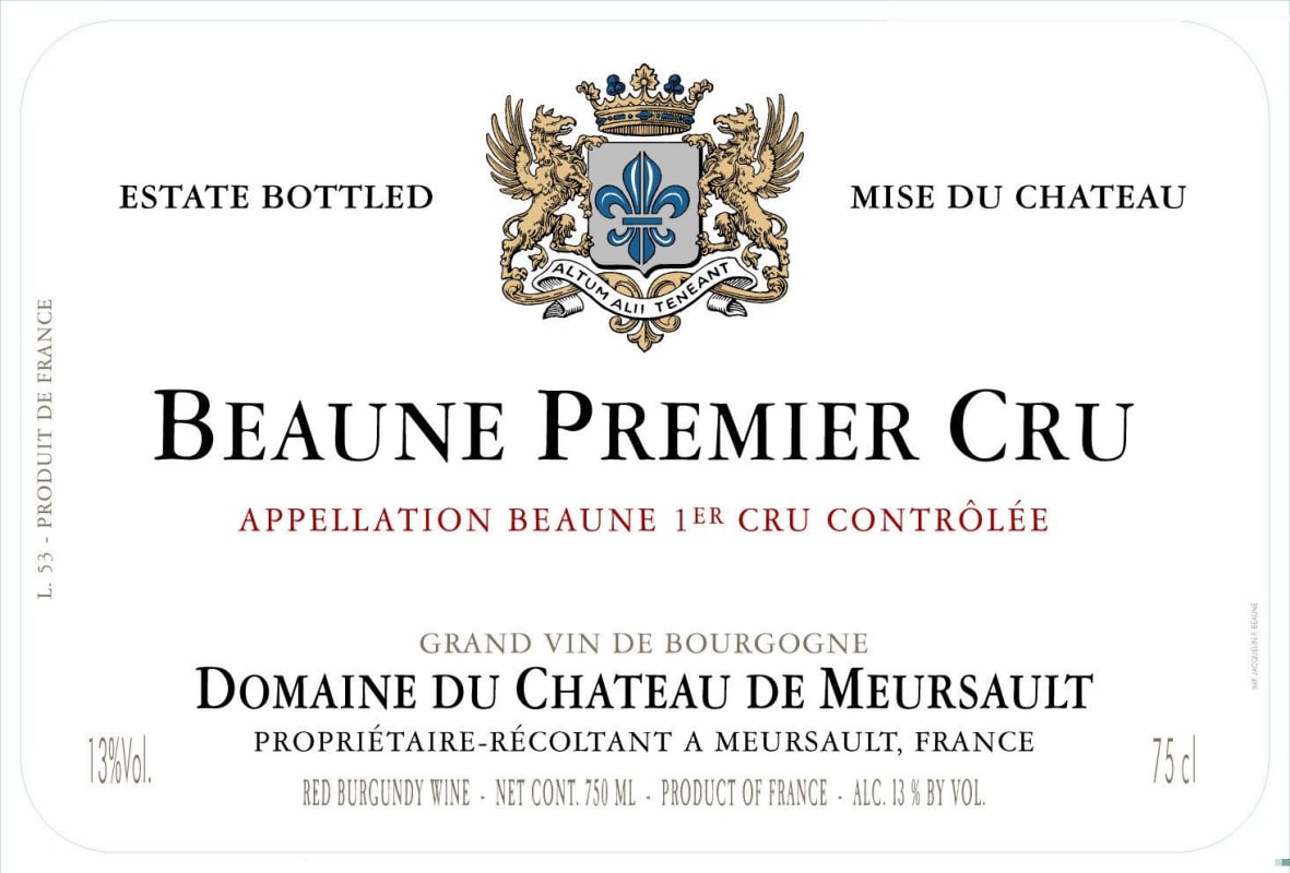 Chateau de Meursault Beaune Premier Cru 2005 Front Label
