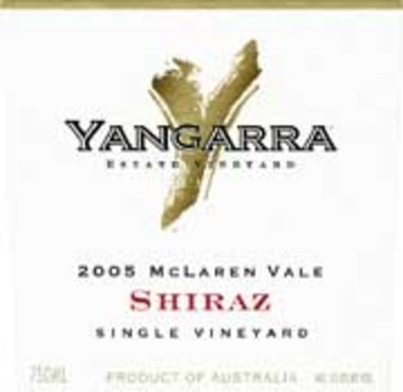 Yangarra McLaren Vale Shiraz 2005 Front Label