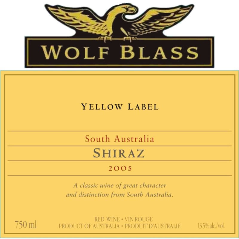 Wolf Blass Yellow Label Shiraz 2005 Front Label