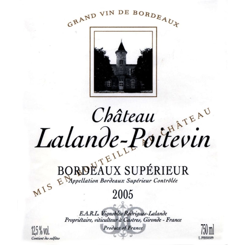 Chateau Lalande-Poitevin 2005 Front Label