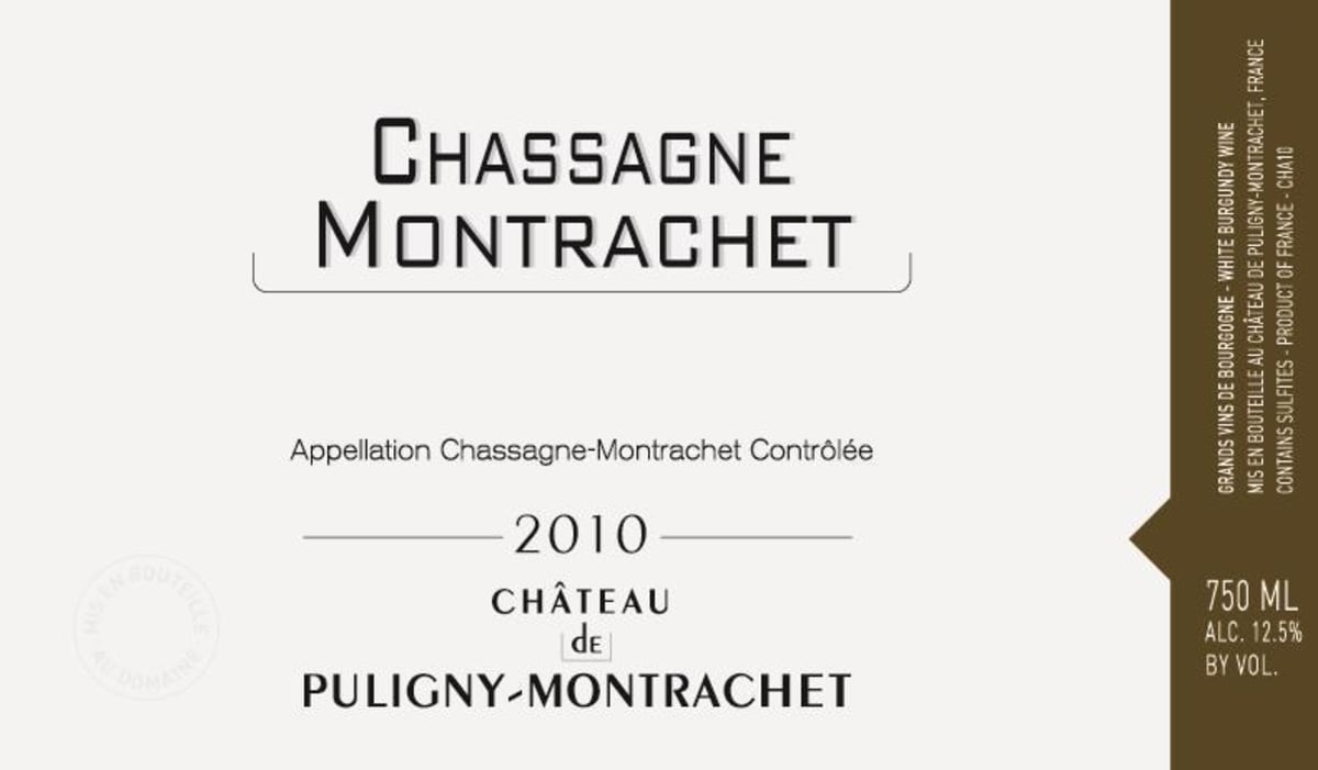 Chateau de Puligny-Montrachet Chassagne-Montrachet 2010 Front Label