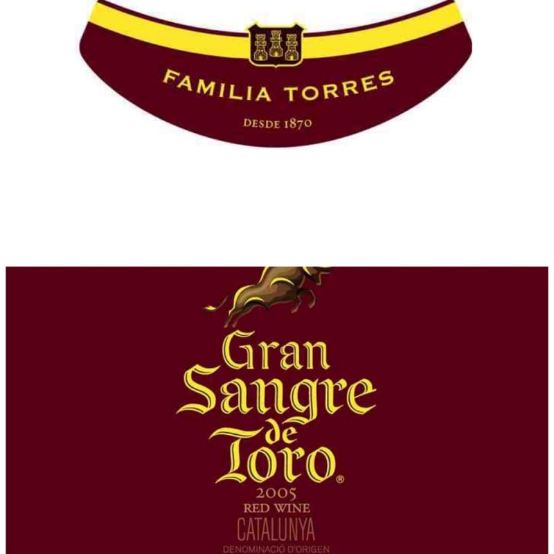 Torres Sangre de Toro 2005 Front Label