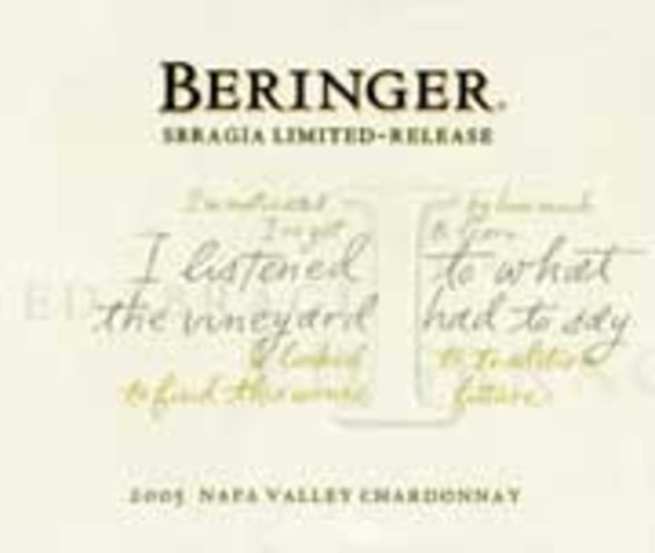 Beringer Sbragia Limited Release Chardonnay 2005 Front Label