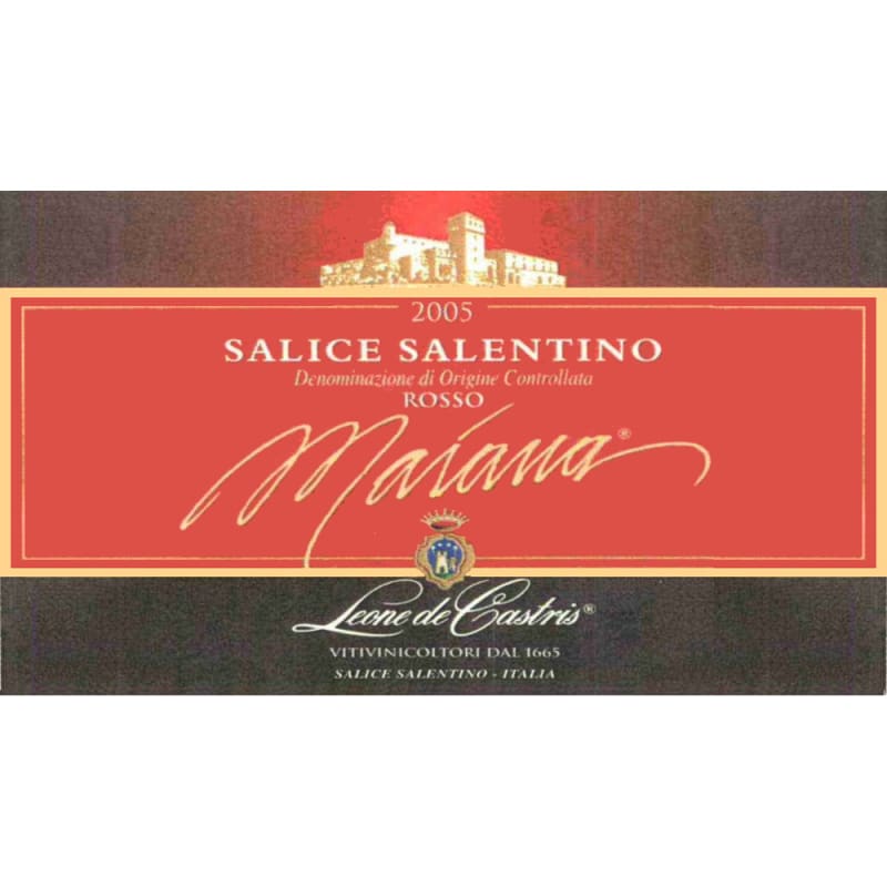 Leone de Castris Salice Salentino Maiana 2005 Front Label