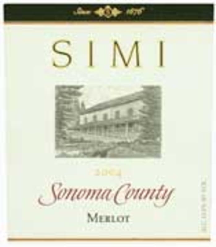 Simi Merlot 2004 Front Label