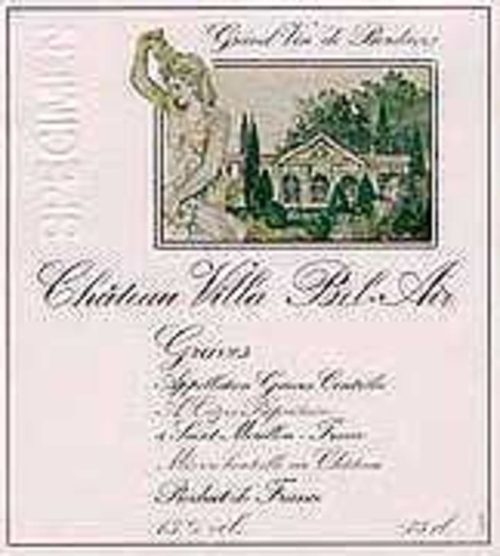Chateau Villa Bel Air Graves Rouge 2001 Front Label