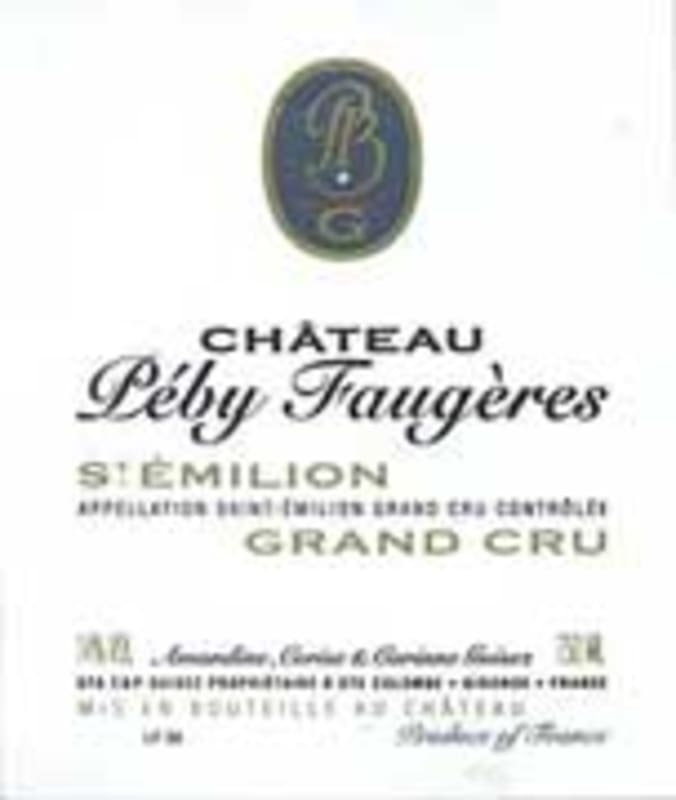 Chateau Peby Faugeres 2001 Front Label