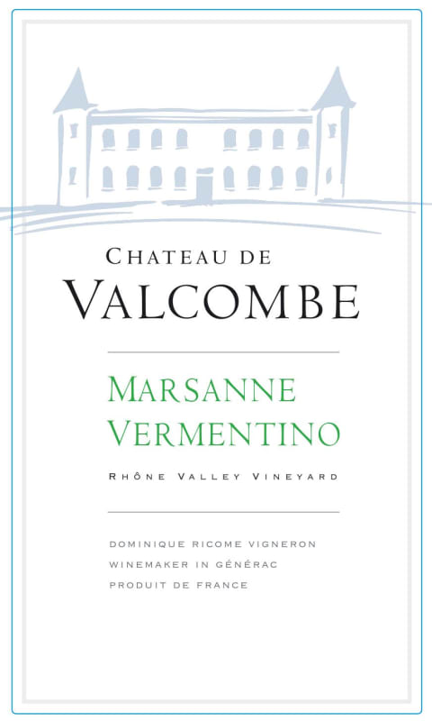 Chateau Valcombe Marsanne - Vermentino 2013 Front Label
