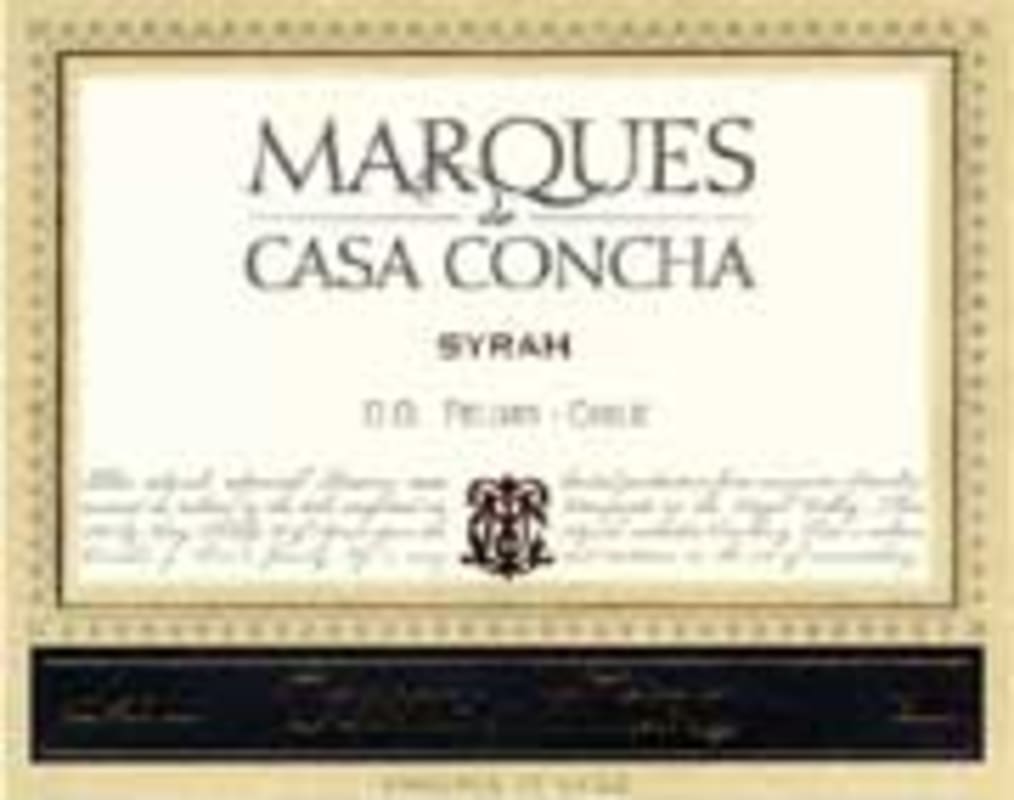 Concha y Toro Marques de Casa Concha Syrah 2005 Front Label