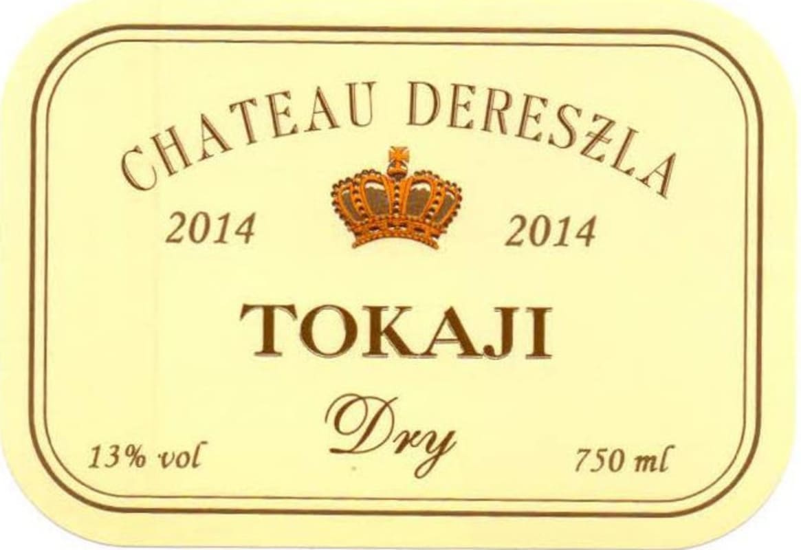 Chateau Dereszla Tokaji Dry 2014 Front Label