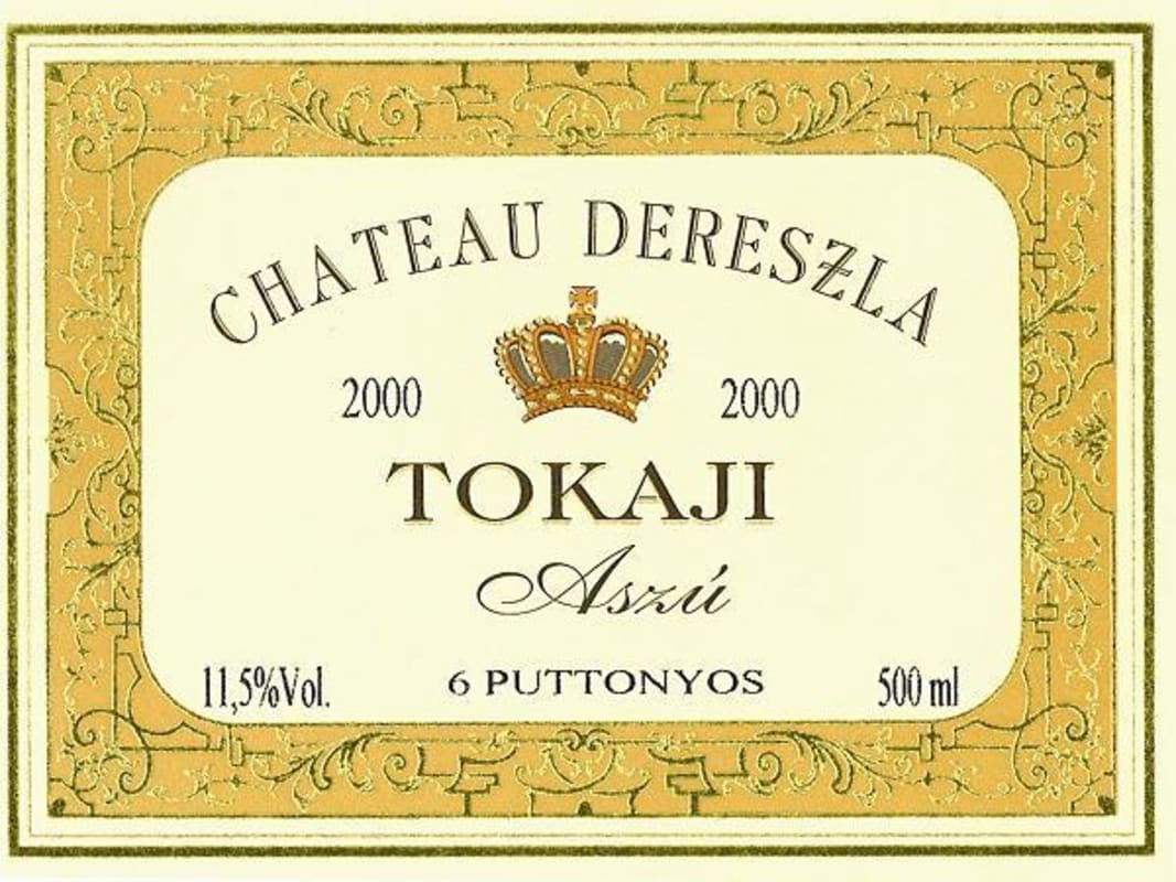Chateau Dereszla Tokaji Aszu 6 Puttonyos 2000 Front Label