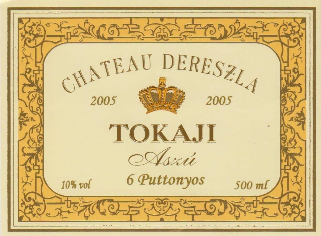 Chateau Dereszla Tokaji Aszu 6 Puttonyos 2005 Front Label