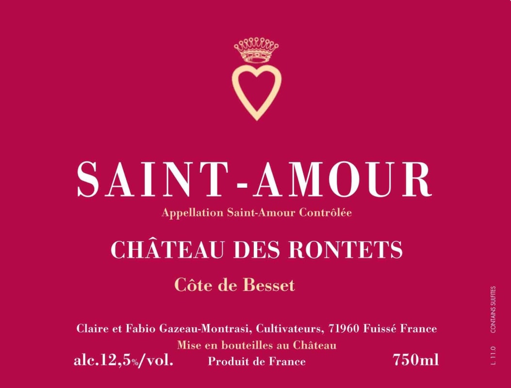 Chateau des Rontets Saint Amour 2012 Front Label