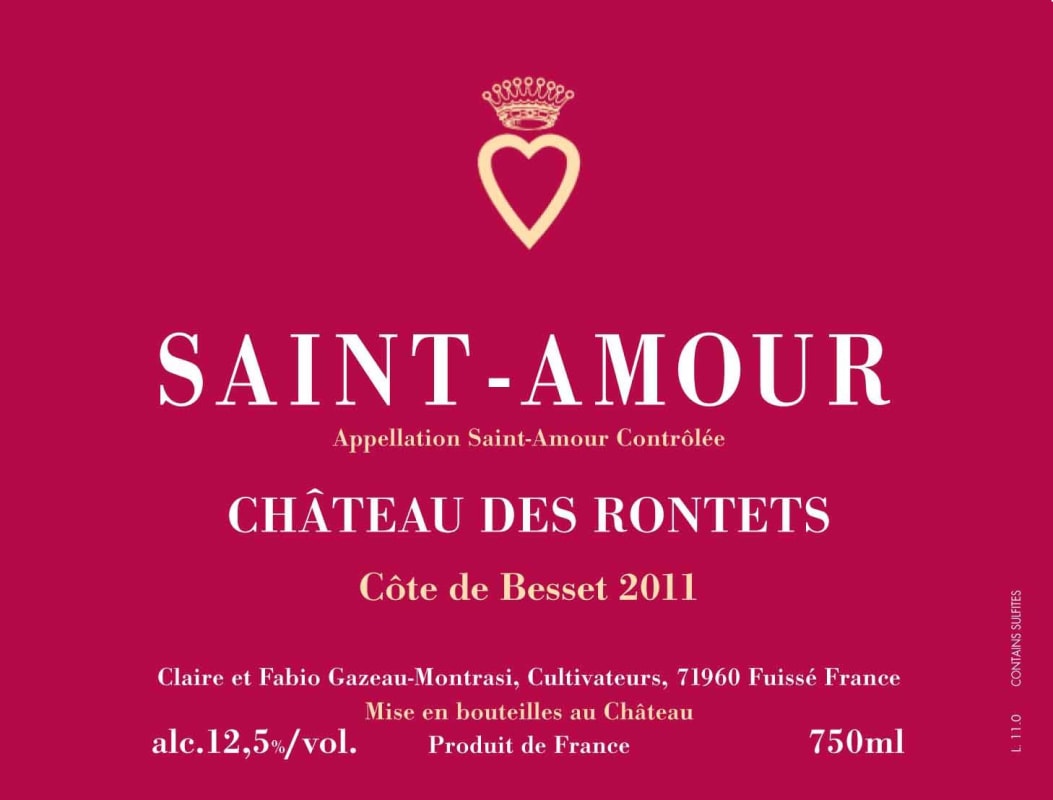 Chateau des Rontets Saint Amour 2011 Front Label