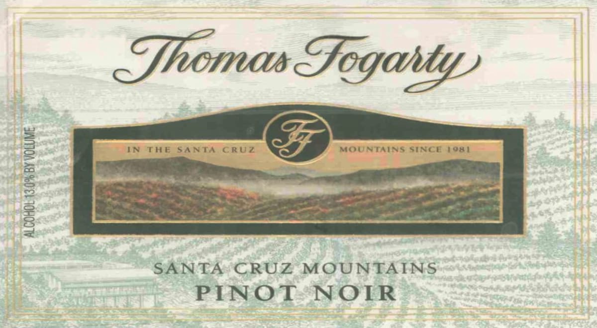 Fogarty Santa Cruz Mountains Pinot Noir 2000 Front Label