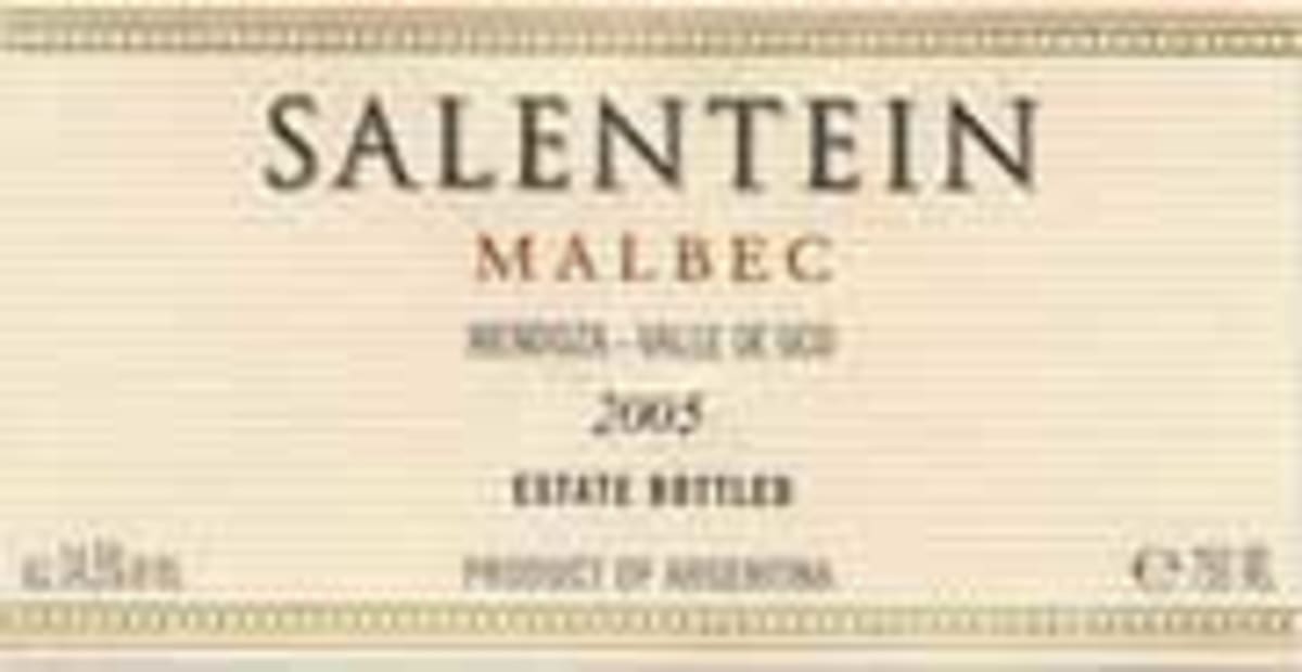 Salentein Reserve Malbec 2005 Front Label
