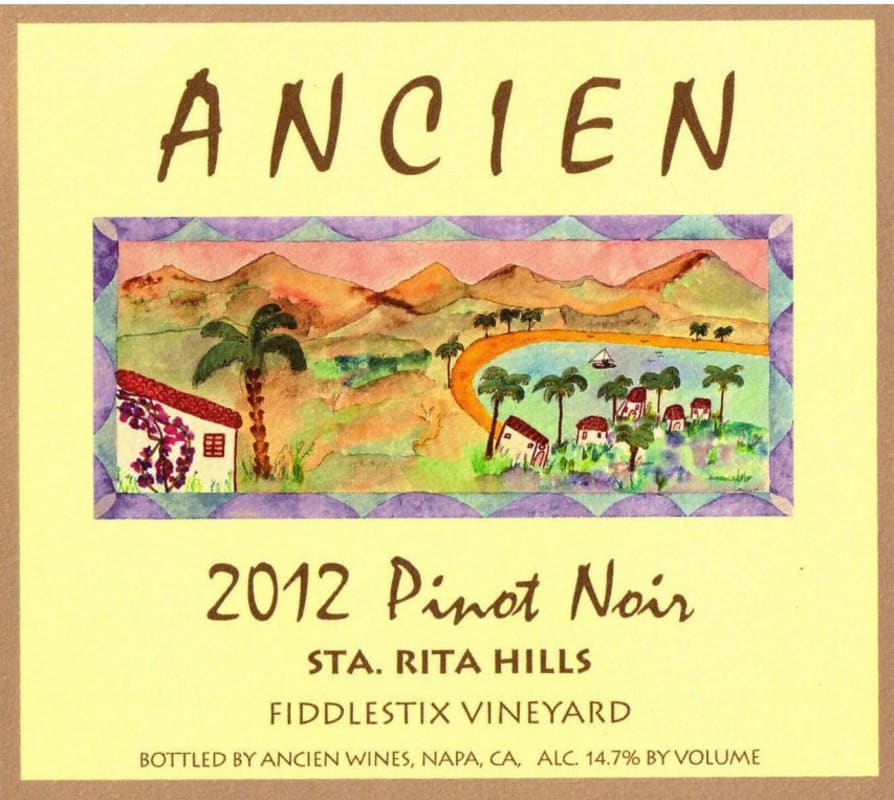Ancien Wines Fiddlestix Vineyard Pinot Noir 2012 Front Label