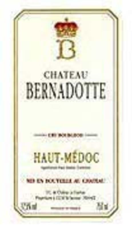 Chateau Bernadotte 2003 Front Label