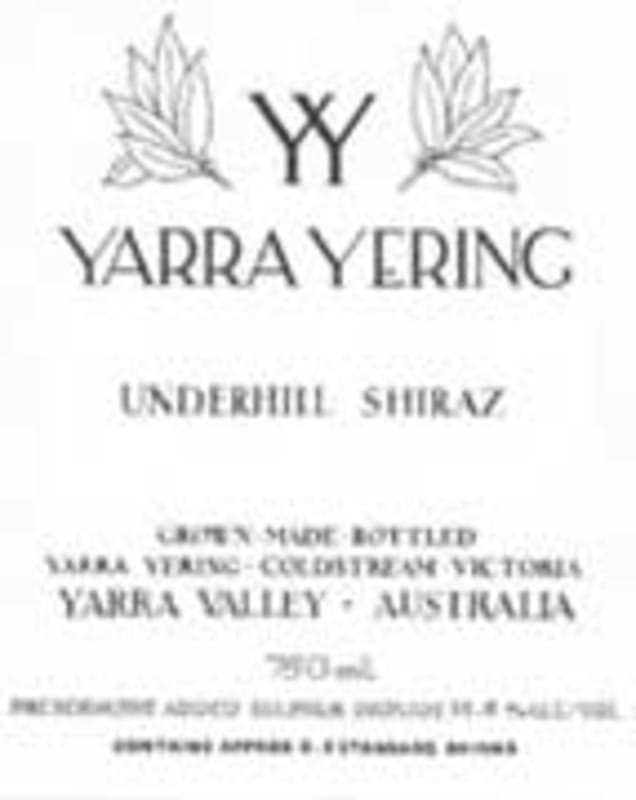 Yarra Yering Underhill Shiraz 2003 Front Label