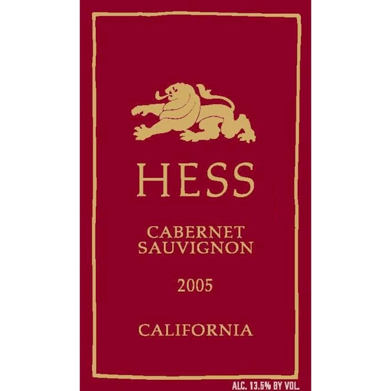 Hess California Cabernet Sauvignon 2005 Front Label