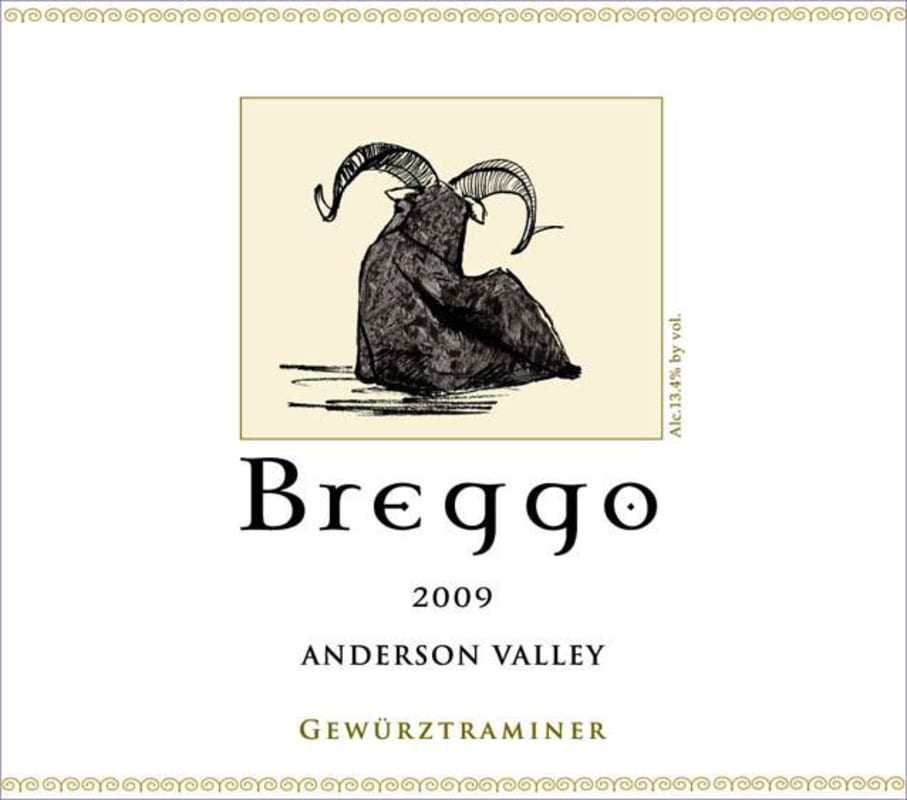 Breggo Cellars Gewurztraminer 2009 Front Label