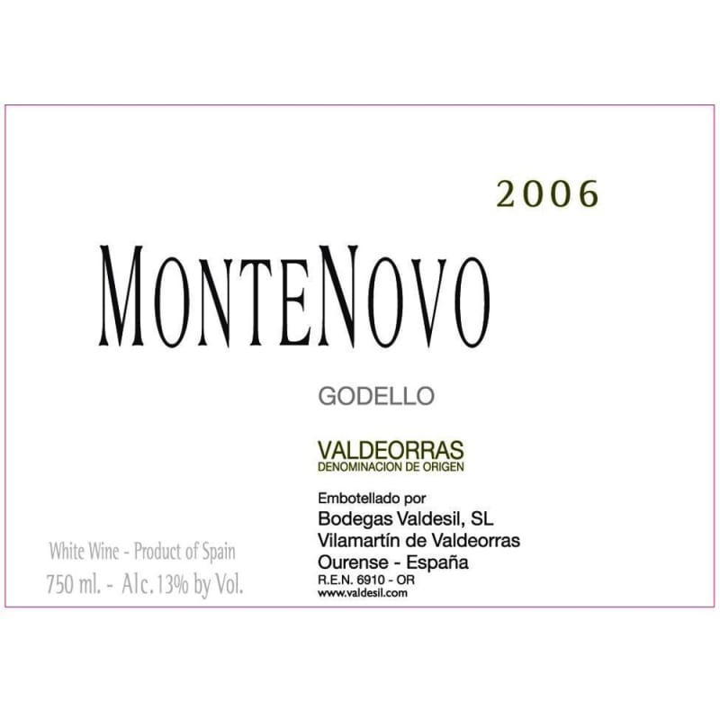 Val de Sil Montenovo Godello 2006 Front Label