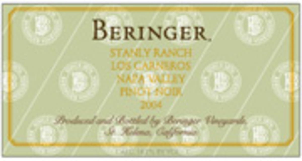 Beringer Stanly Ranch Pinot Noir 2004 Front Label
