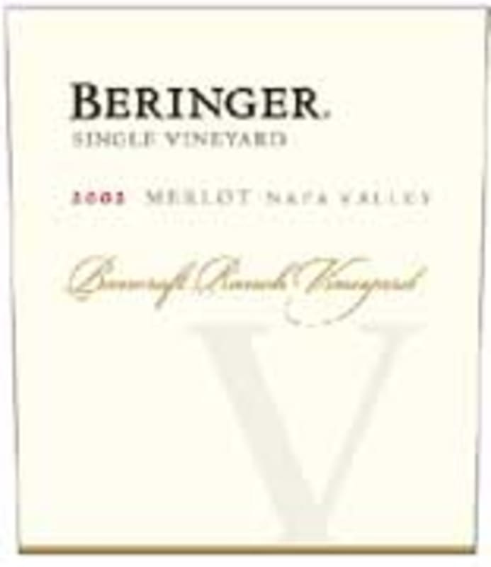 Beringer Howell Mountain Bancroft Ranch Merlot 2002 Front Label