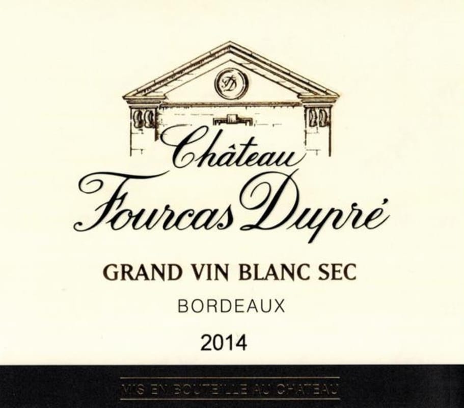 Chateau Fourcas Dupre Blanc 2014 Front Label