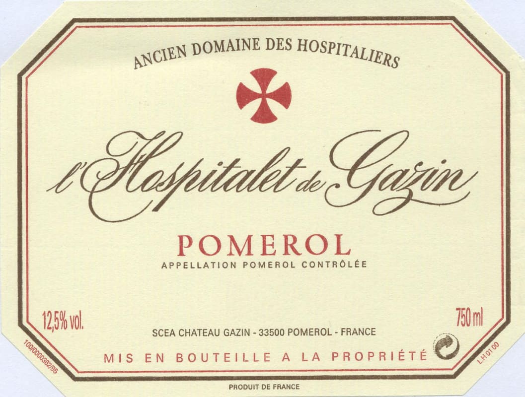 Chateau Gazin L'Hospitalet de Gazin 2009 Front Label