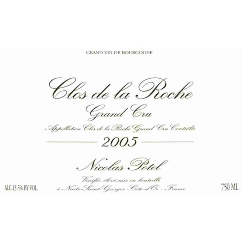 Nicolas Potel Clos de la Roche 2005 Front Label