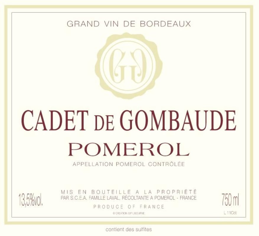 Chateau Gombaude Guillot Cadet de Gombaude 2012 Front Label