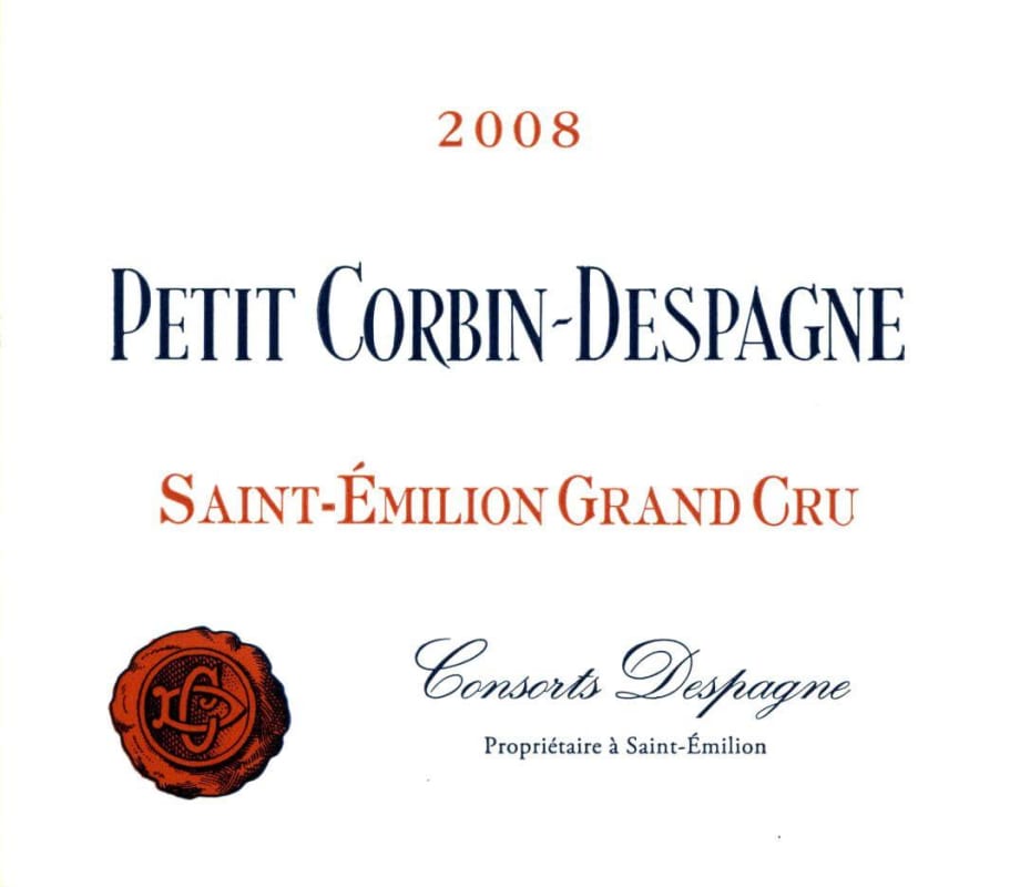 Chateau Grand Corbin-Despagne Petit Corbin-Despagne 2008 Front Label