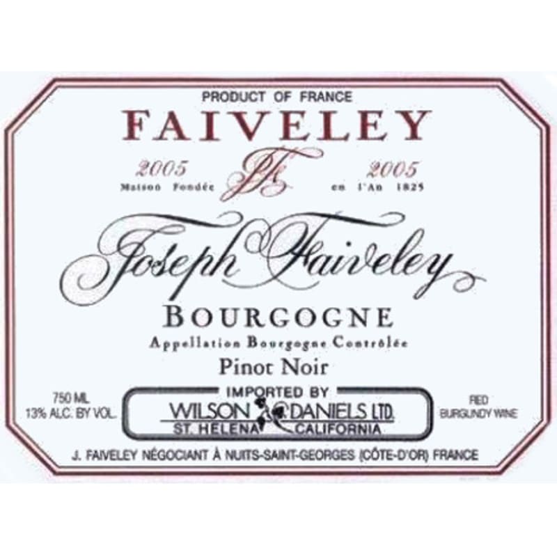 Faiveley Bourgogne Pinot Noir 2005 Front Label
