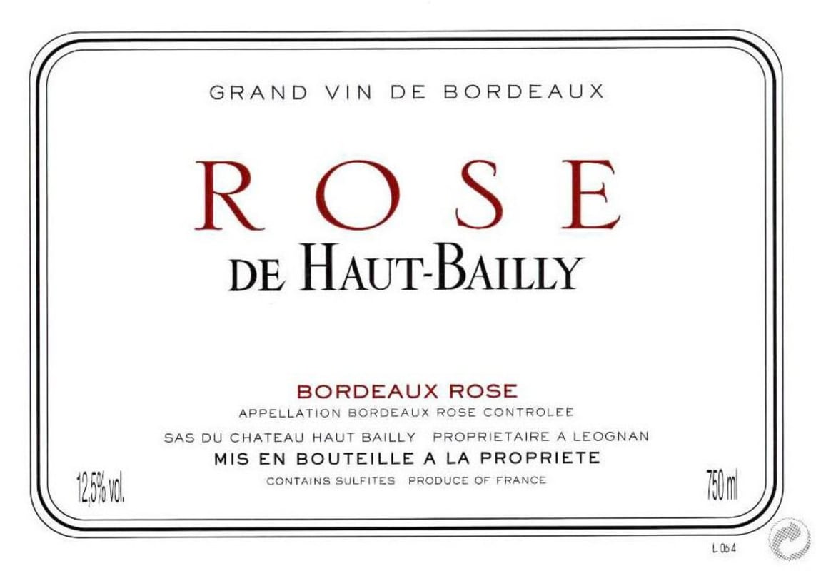 Chateau Haut-Bailly Rose 2009 Front Label