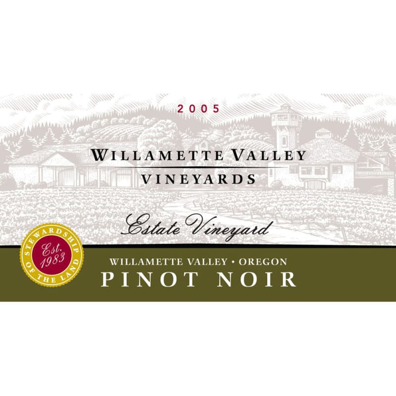 Willamette Valley Vineyards Estate Pinot Noir 2005 Front Label
