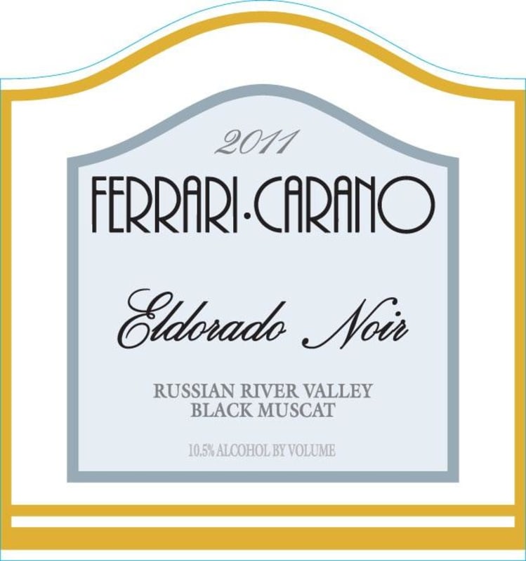 Ferrari-Carano Eldorado Noir Black Muscat 2011 Front Label