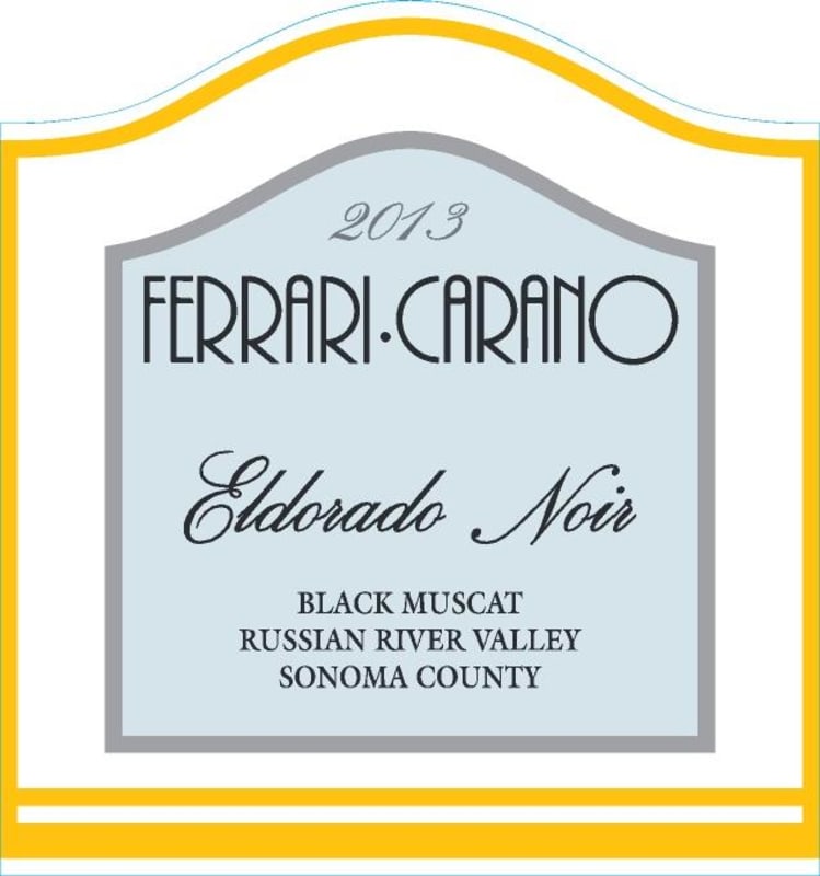 Ferrari-Carano Eldorado Noir Black Muscat 2013 Front Label