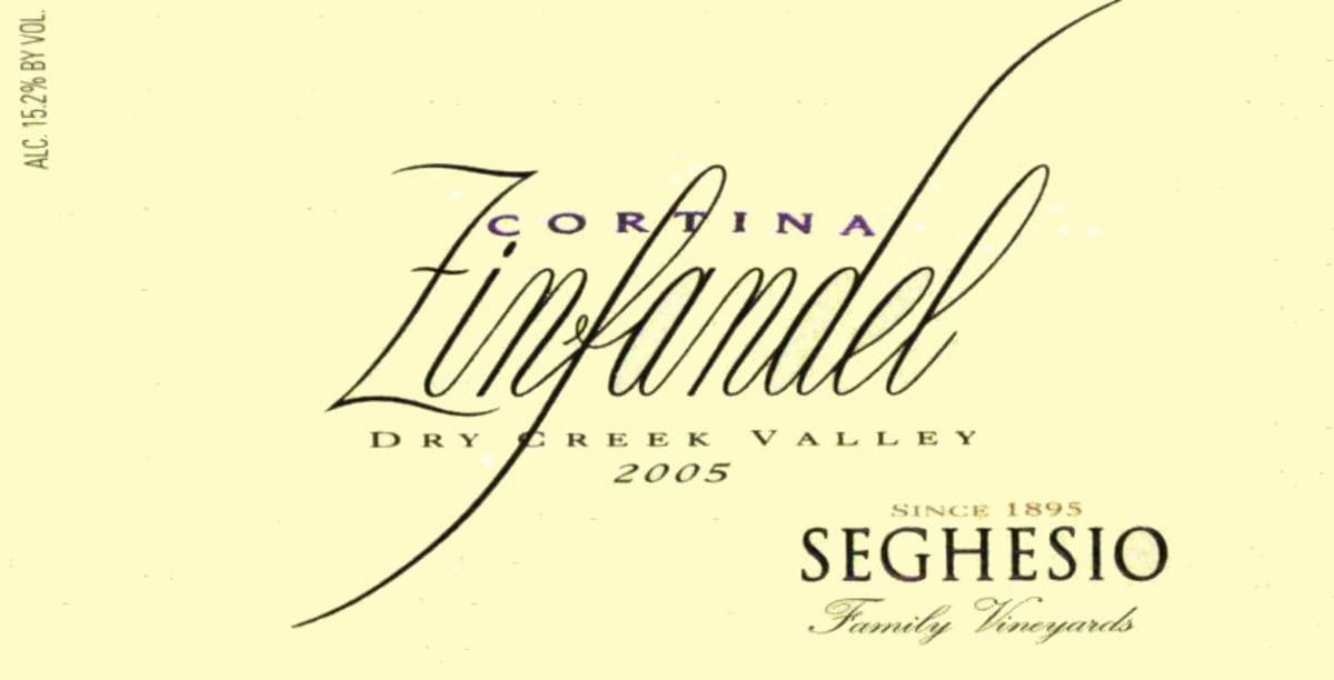 Seghesio Cortina Zinfandel 2005 Front Label