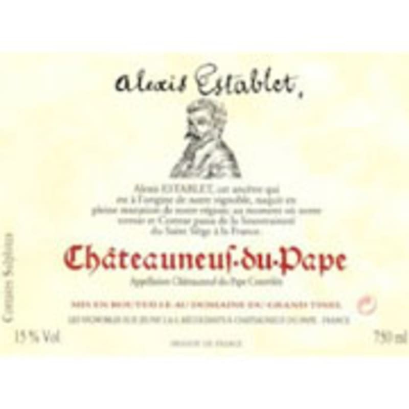 Domaine du Grand Tinel Chateauneuf-du-Pape Cuvee Alexis Establet 2001 Front Label